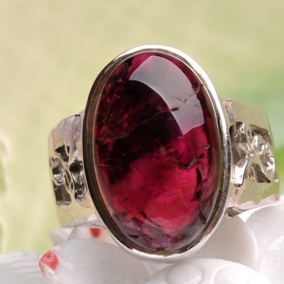 【【四月新款】100%純天然巴西碧璽925純銀鍍白金戒指 大戒面水晶戒】價格,廠家,圖片,手鏈,東海縣溫泉鎮福晶祥水晶制品廠-