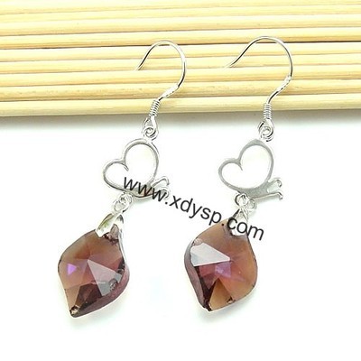 925純銀蝴蝶形鍍白金耳鉤,規格:10x14mm,925純銀制品