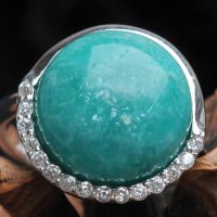 璀璨笑靨 精工925純銀鍍白金鑲鉆天然AAA冰種天河石戒指